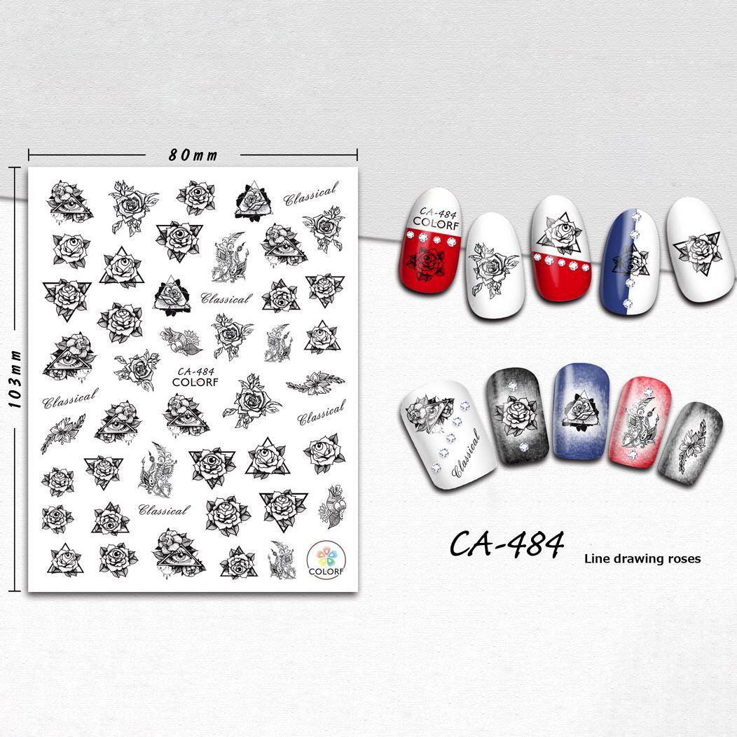 Skreened Cartoon Nail Art Stickers Cute Cartoon Nail Decals 3D  Self-Adhesive Nail Art Supplies Luxury
